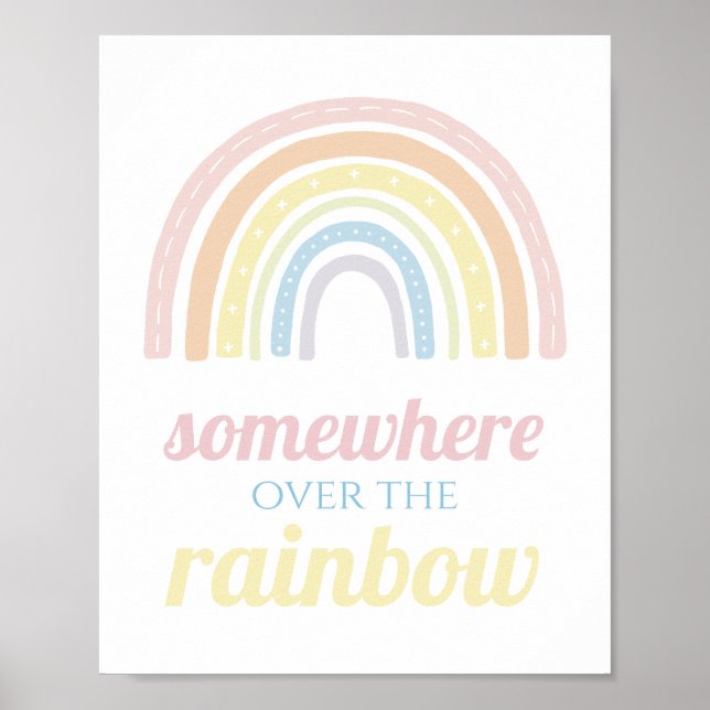 Póster Estilo Boho en algún lugar sobre el arco iris (Frente)