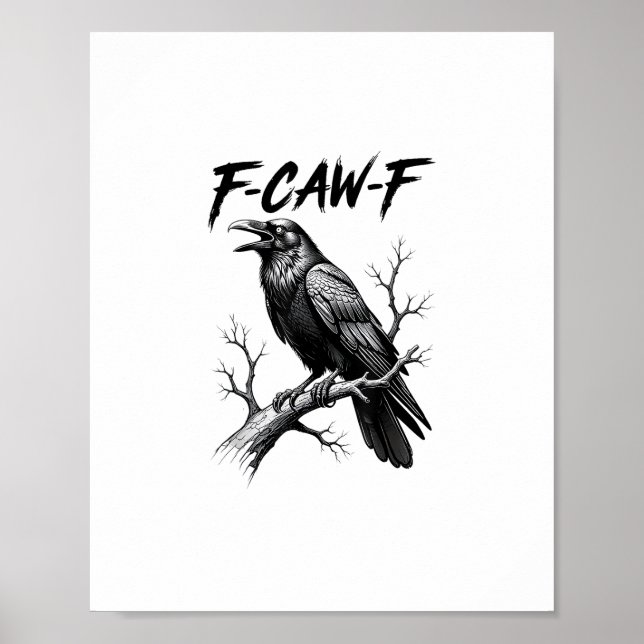 Póster Estilo clásico Meme Amante del Cuervo F Caw F (Frente)