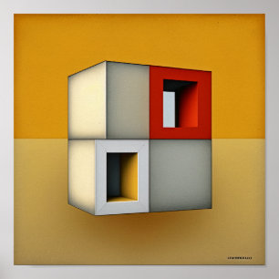 Póster Estilo cuadrado de Bauhaus