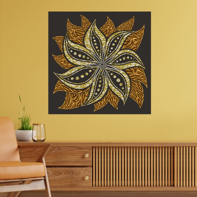 Póster Estilo de Batik Floral Resumen Africano (Salón 2)