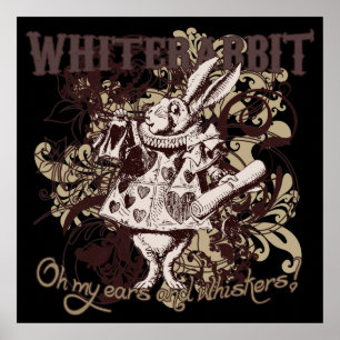 Póster Estilo de carnaval de conejo blanco