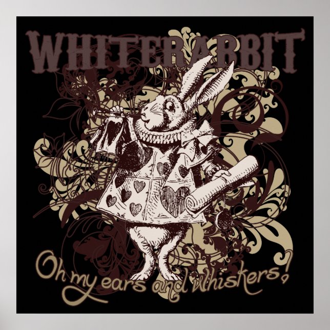 Póster Estilo de carnaval de conejo blanco (Frente)