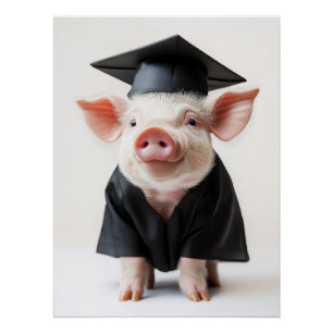 Póster Estilo de cerdo del día de graduación