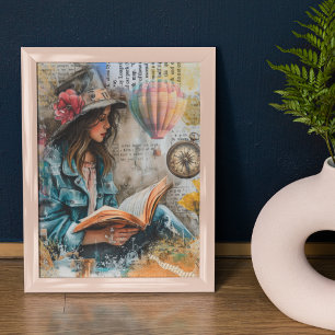 Póster Estilo de chica de lectura