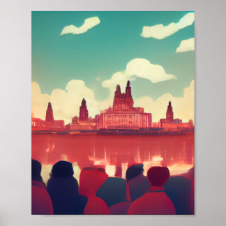 Póster Estilo de cómics de Liverpool