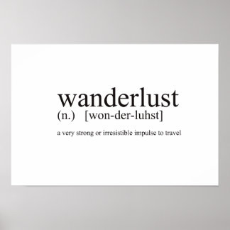 Póster Estilo de diccionario de tipografía de Wanderlust 