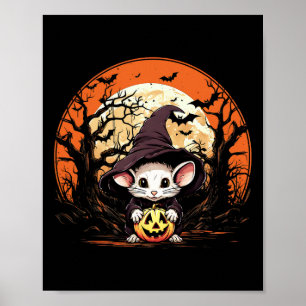 Póster Estilo de disfraces de fantasma de Halloween con e