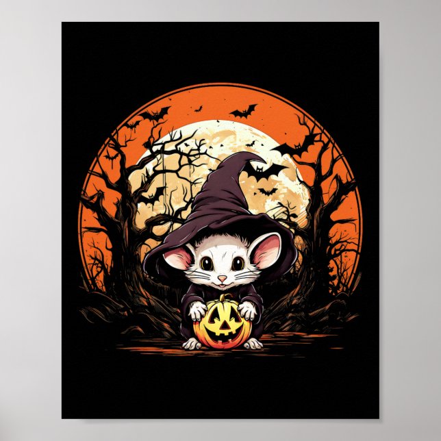 Póster Estilo de disfraces de fantasma de Halloween con e (Frente)