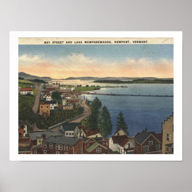 Póster Estilo de época del Newport VT Lake Memphremagog d (Frente)