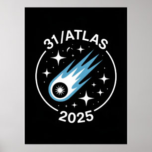 Póster Estilo de error 3I Atlas Ciencia Ficción Retro Esp