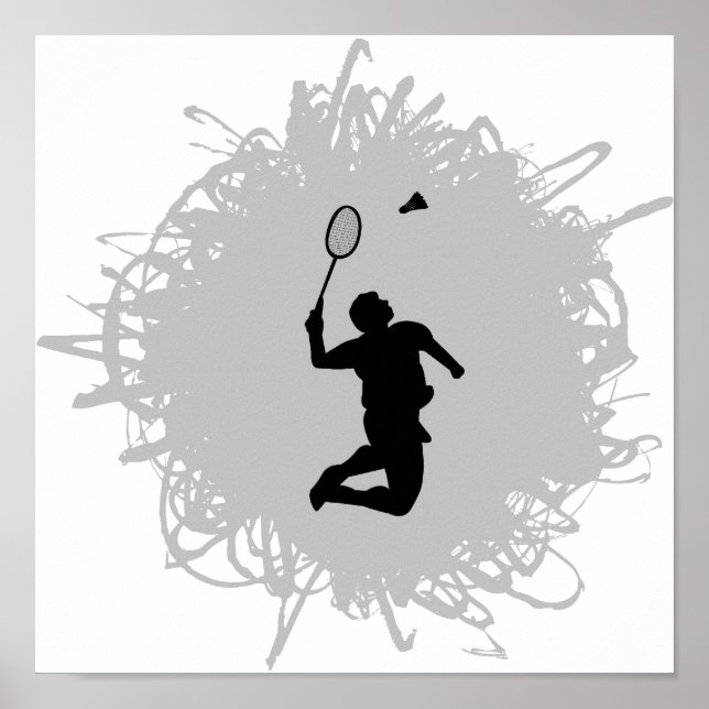 Póster Estilo de esgrima de Badminton (Frente)