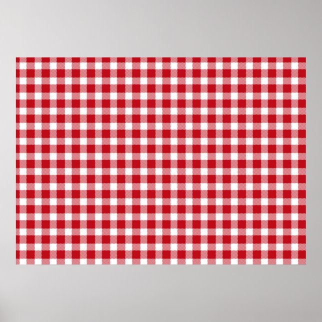 Póster Estilo de Gingham rojo y blanco (Frente)