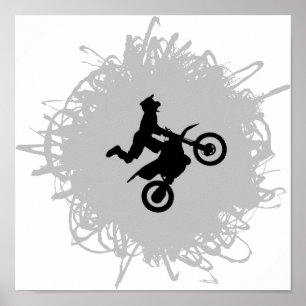 Póster Estilo de grieta de Motocross