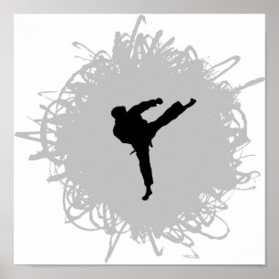 Póster Estilo de grietas de karate