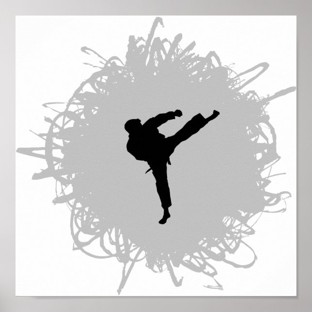Póster Estilo de grietas de karate (Frente)