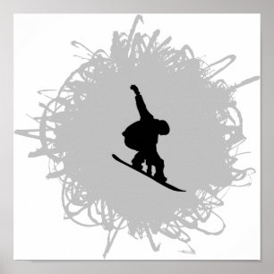 Póster Estilo de grietas de snowboard