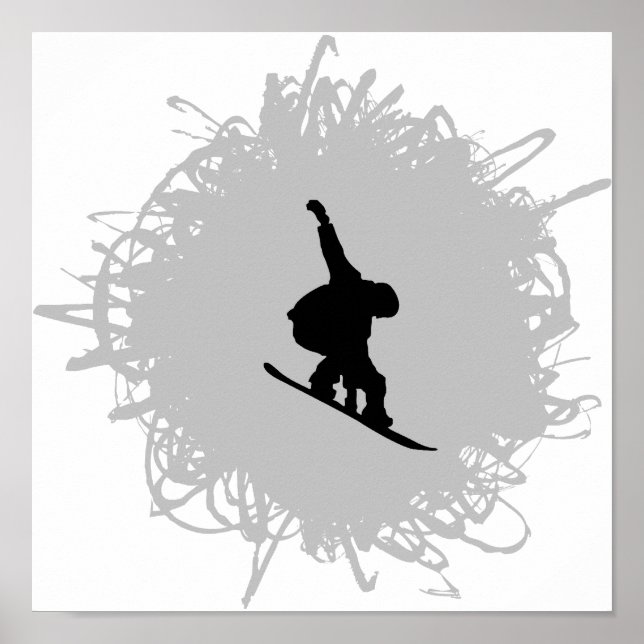 Póster Estilo de grietas de snowboard (Frente)