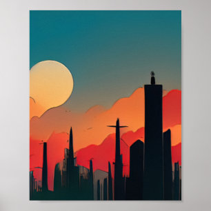 Póster Estilo de historietas de Lima