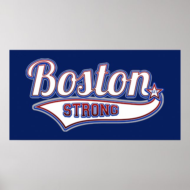 Póster Estilo de hockey fuerte de Boston (Frente)