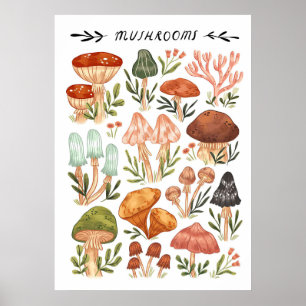 Póster Estilo de hongos Mushroom Hunter