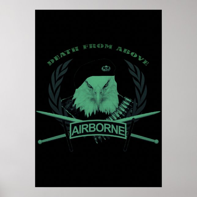 Póster Estilo de insignia militar de las tropas aéreas (Frente)