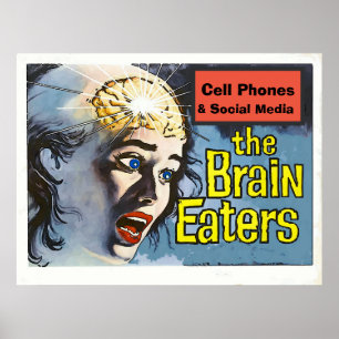 Póster Estilo de la cosecha, agua del cerebro, medios soc