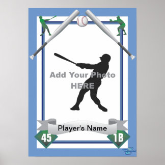 Póster Estilo de la tarjeta de béisbol