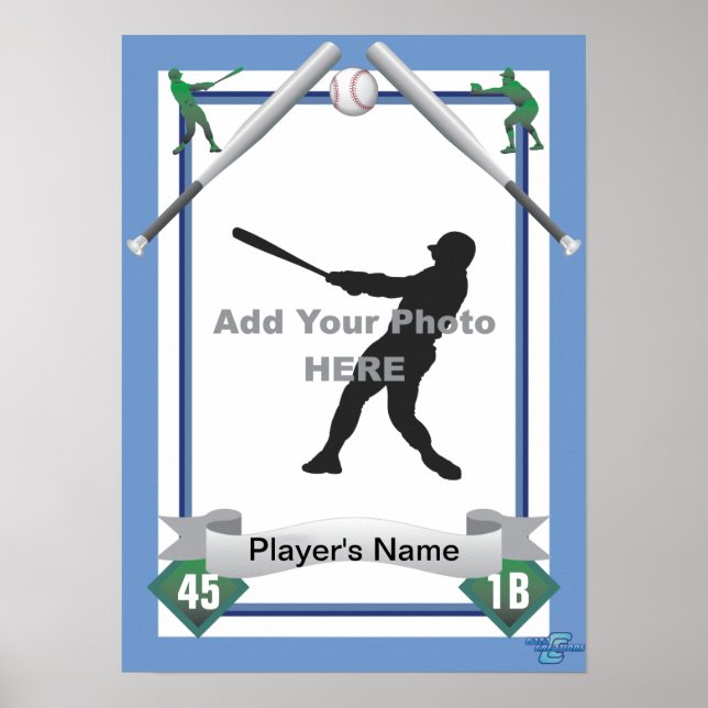 Póster Estilo de la tarjeta de béisbol (Frente)