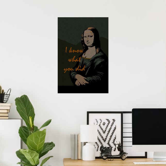 Póster Estilo de libro de historietas de Mona Lisa (Oficina en casa)