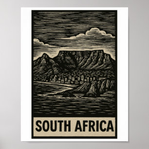 Póster Estilo de linotipia de Sudáfrica