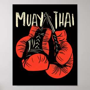 Póster Estilo de lucha de boxeo tailandés fiero para kick