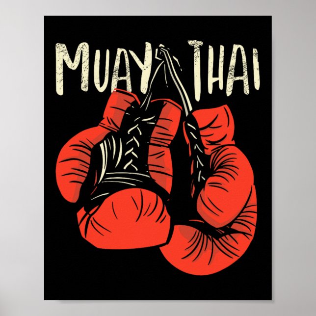 Póster Estilo de lucha de boxeo tailandés fiero para kick (Frente)