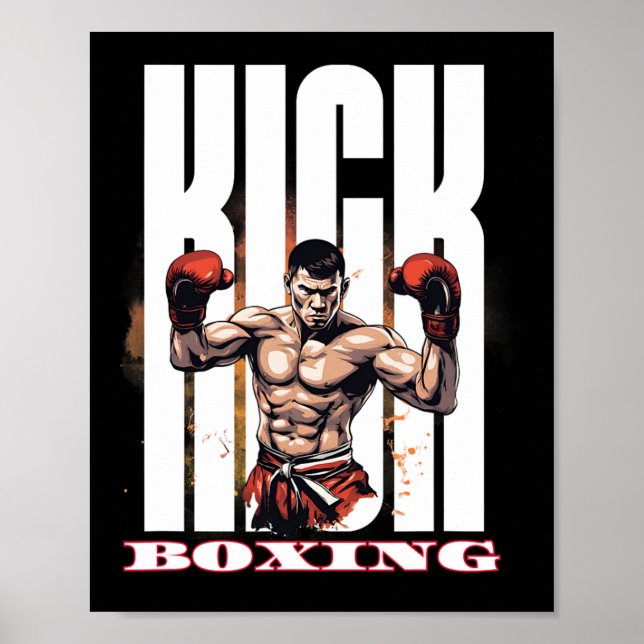 Póster Estilo de lucha de kickboxing (Frente)