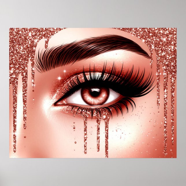 Póster ✨ Estilo de Maquillaje de Ojos Glam para Espacios  (Frente)