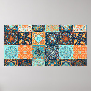 Póster Estilo de mosaico. Patrón sin inconvenientes de 1