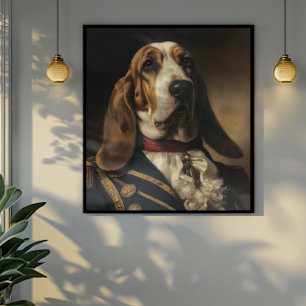 Póster Estilo de napoleón de Hound Basset