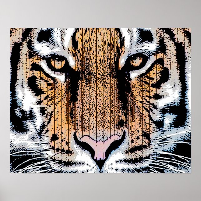 Póster Estilo de prensa gráfico de retrato de tigres salv (Frente)