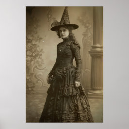 Póster Estilo de retrato de sepia de bruja victoriana 2