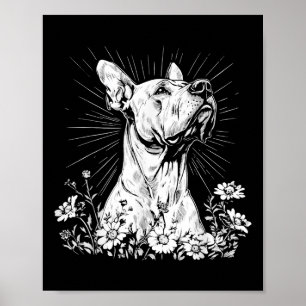 Póster Estilo de tatuaje largo de gran dano perro retro _