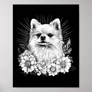 Póster Estilo de tatuaje retro Perro Pomerania Lover