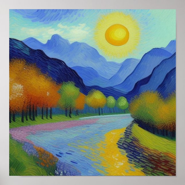 Póster Estilo de Van Gogh paisajista (Frente)