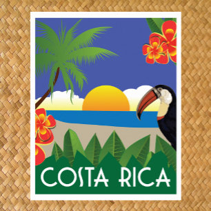 Póster Estilo de viaje vintage de Costa Rica