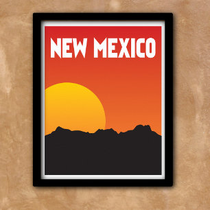 Póster Estilo de viaje vintage de Nuevo México