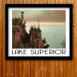 Póster Estilo de Viaje Vintage Superior del Lago