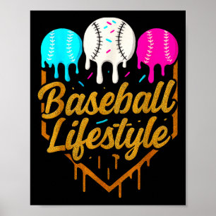 Póster Estilo de vida de béisbol, Helado de goteo de béis