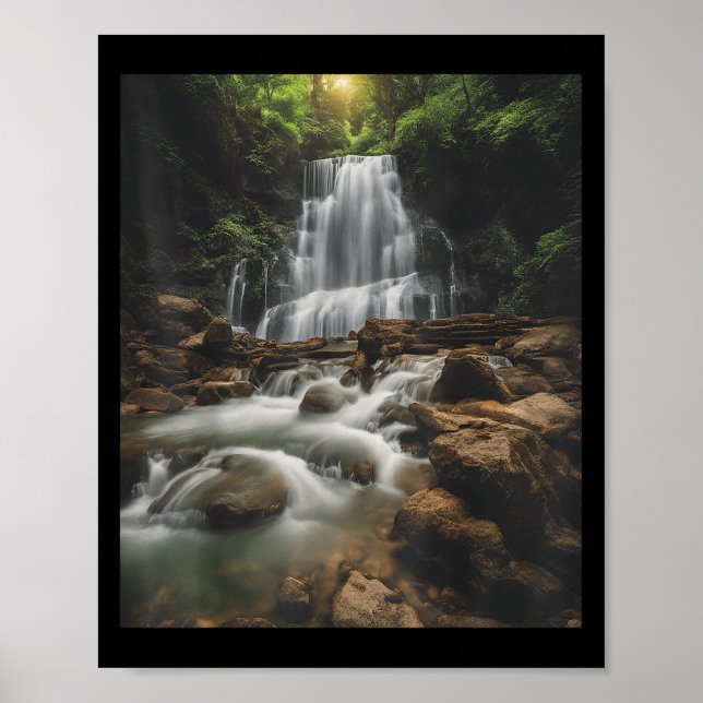Póster Estilo de vida de cascada_ Caídas pastel y llamada (Frente)