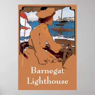 Póster Estilo de vintage del faro de Barnegat