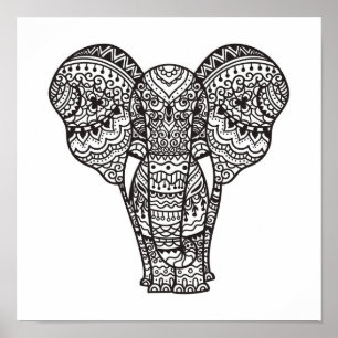 Póster Estilo decorativo 2 del elefante