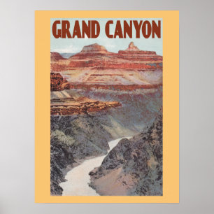 Póster Estilo del viaje del vintage del Gran Cañón