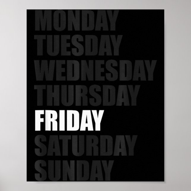 Póster Estilo Diario_ Es Viernes Día De La Semana Diseño  (Frente)